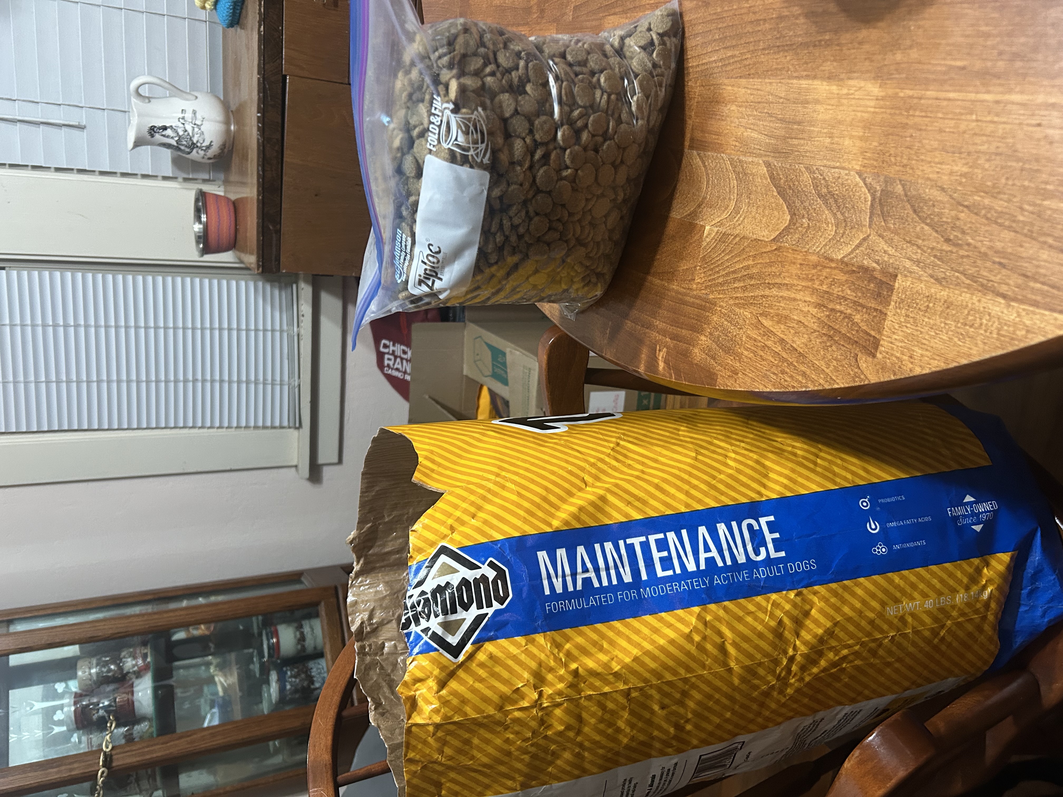 Large bag of dog food